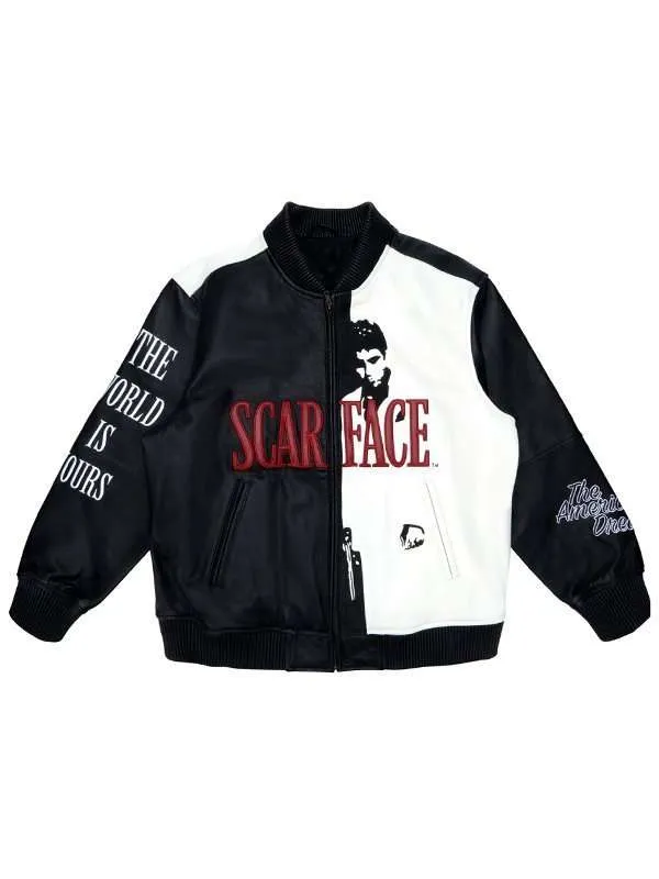 Scarface Tony Montana Leather Bomber Jacket - Image 2