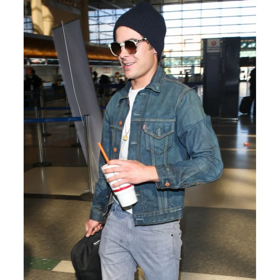 Zac Efron Dark Blue Denim Jean Jacket - Image 2