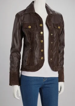 Womens Dark Brown Winter Leather Jacket