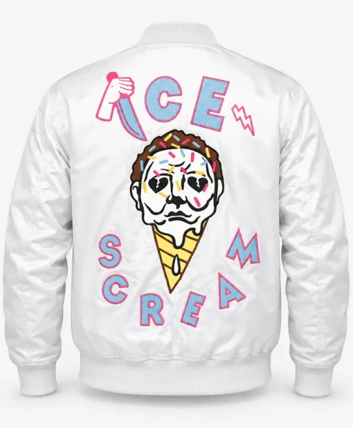 Ice Scream Halloween Satin Bomber Jacket