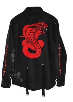 Red Snake Demon Hunter Black Cotton Jacket
