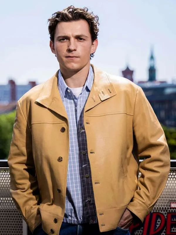 Spider-Man Brand New Day Berlin Photocall Tom Holland Leather Jacket