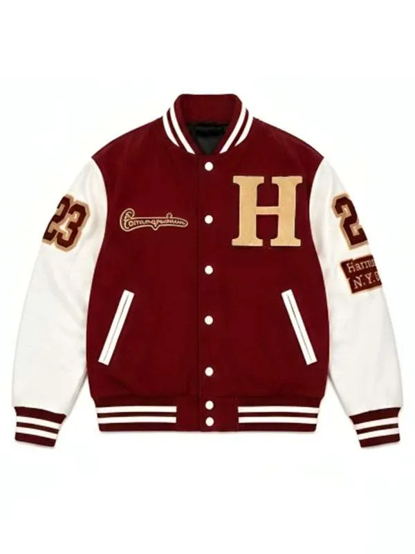 Cornell Young IV A Different World S01 Shaquille Johnson Burgundy and White Varsity Jacket