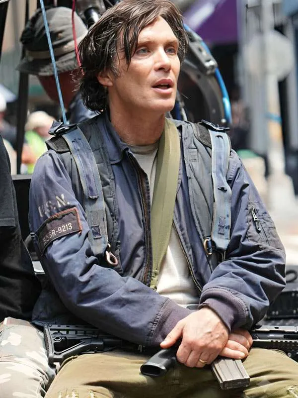 New York City A Quiet Place Part III Cillian Murphy Navy Blue Jacket