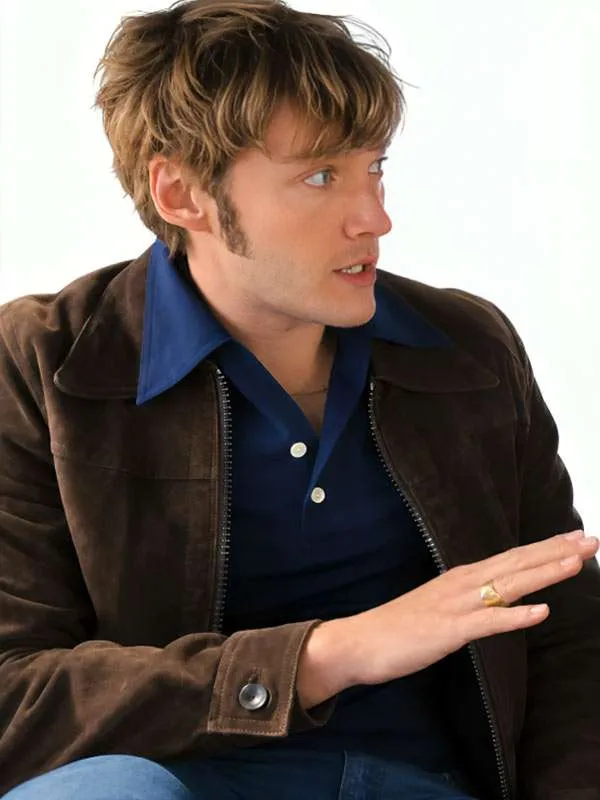 Toby Regbo A Woman of Substance S01 Jim Fairley Brown Suede Leather Jacket