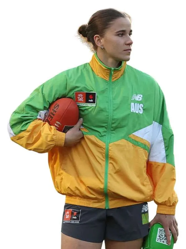 Ellie McKenzie AFLW Media Opportunity 2026 Yellow and Green Track Jacket