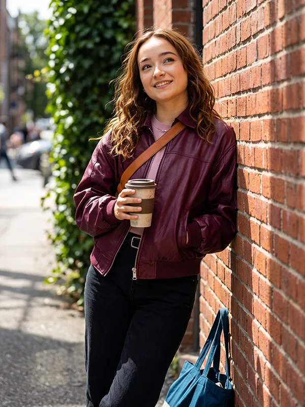 Shop Ruby Stokes Below 2026 Mary Penney Burgundy Leather Jacket