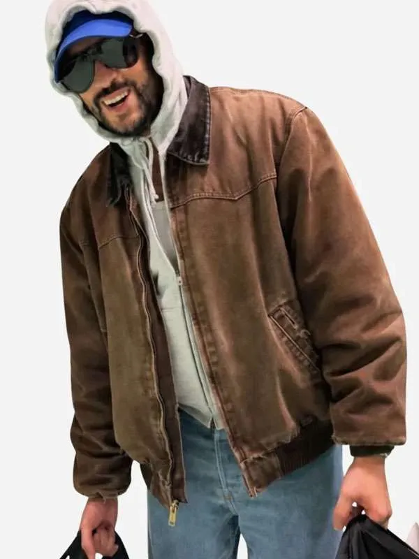 Shop Benito Antonio x Zara 2026 Bad Bunny Brown Cotton Jacket