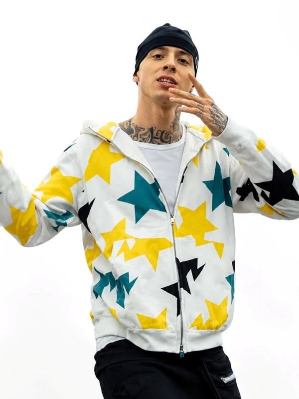Central Cee Band4band Star Printed Zip Hoodie