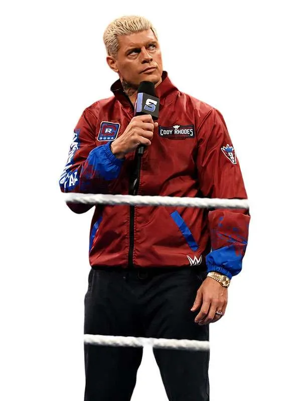 Shop RWB Windbreaker SmackDown 2026 Cody Rhodes Maroon Jacket