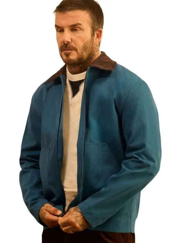 Shop Spring Summer 2026 David Beckham Blue Cotton Jacket