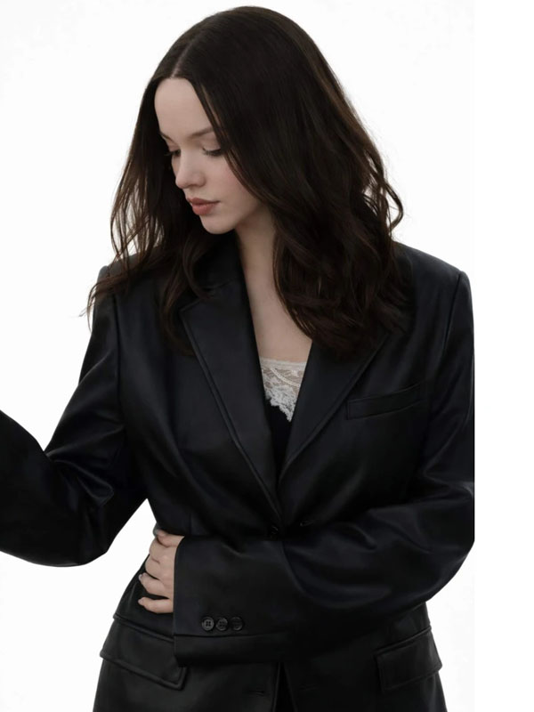 56 Days 2026 Dove Cameron Black Leather Blazer