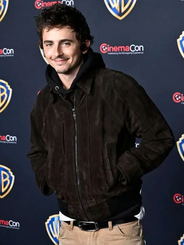 Dune Part Three 2026 Timothee Chalamet Brown Suede Bomber Jacket