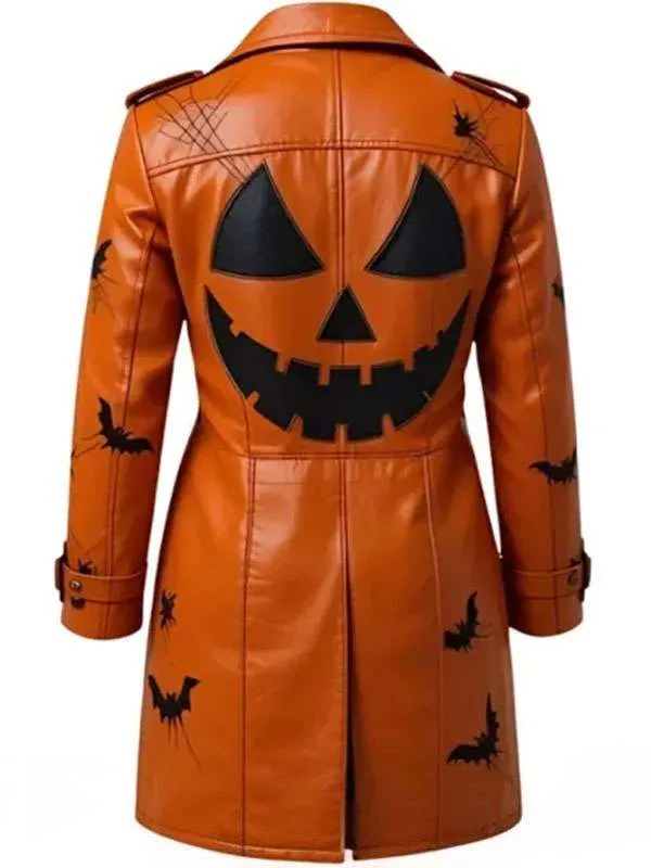 Halloween Gothic Vampire Steampunk Brown Leather Trench Coat