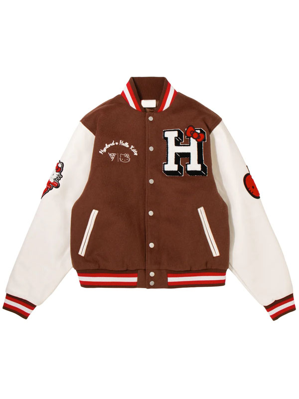 Shop Hello Kitty Brown Letterman Jacket