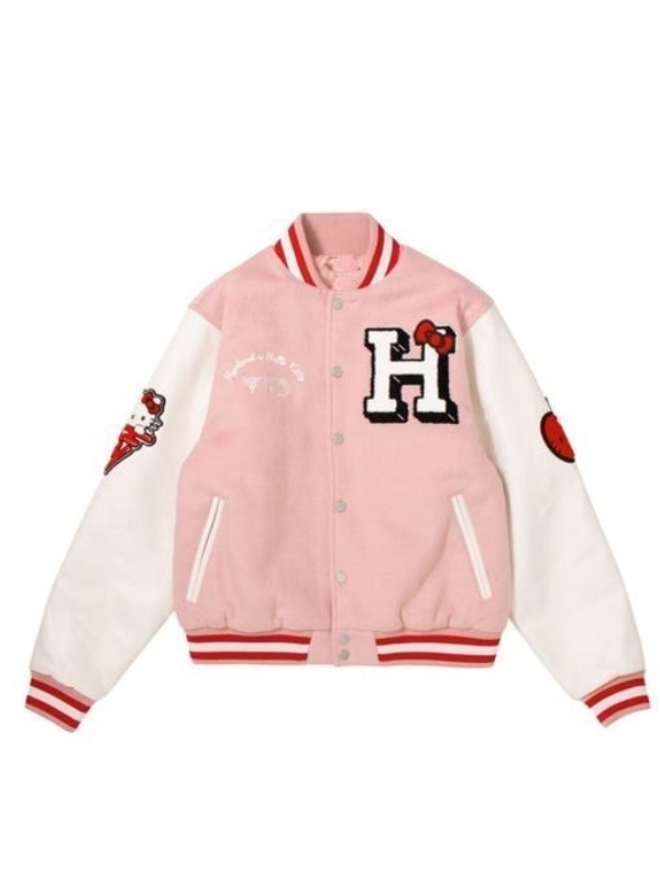 Shop Hello Kitty Pink Letterman Jacket