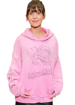 Idiots 2026 Promo Alison Brie Pink Hoodie