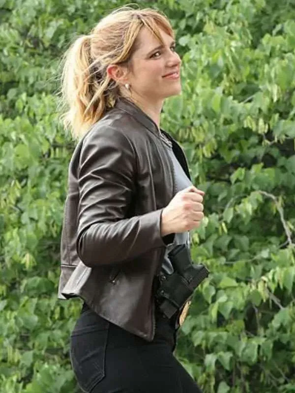 NCIS NY 2026 Jacqueline Byers Brown Leather Jacket