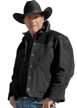 John Dutton Black Suede Leather Jacket
