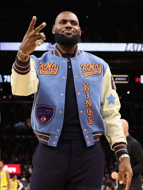 American Basketball Player LeBron James NBA 2022 Varsity Jacket