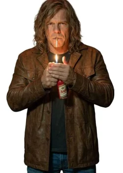 Motor City 2026 Alan Ritchson Brown Leather Jacket