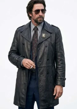 Motor City 2026 Pablo Schreiber Black Leather Coat