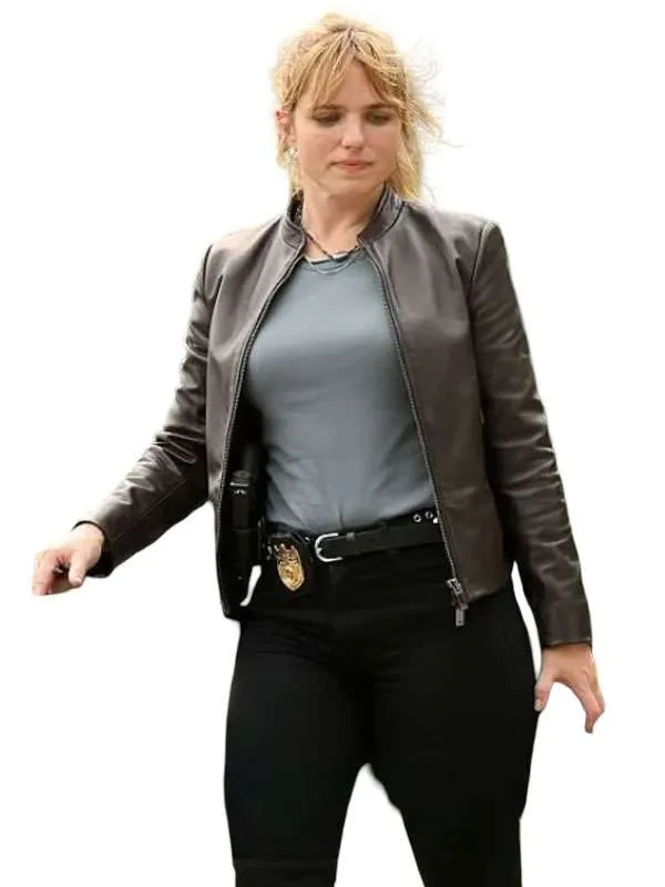 Shop Jacqueline Byers NCIS New York 2026 Addison Ross Brown Leather Jacket