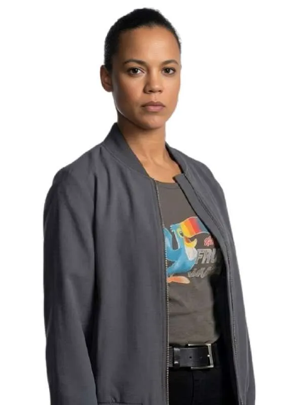 TV Series Neagley S01 Maria Sten Gray Bomber Jacket