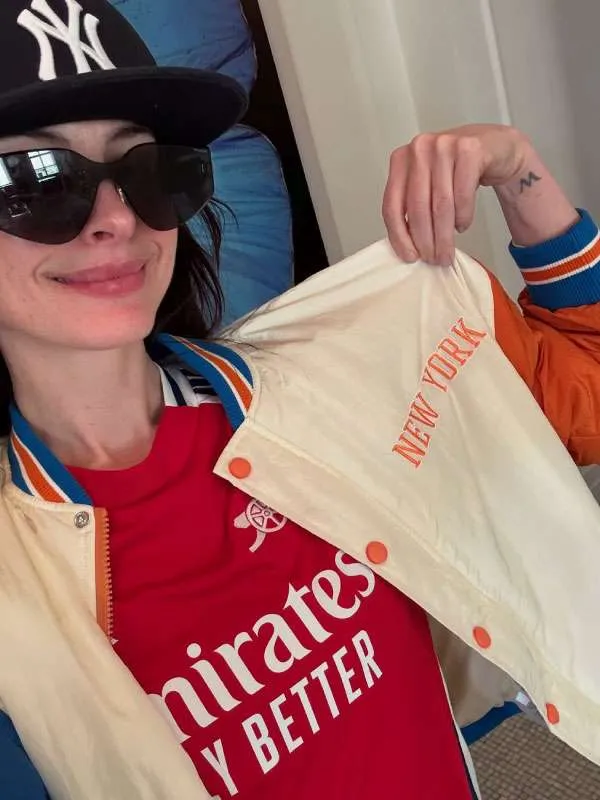 Anne Hathaway Knicks Varsity Jacket