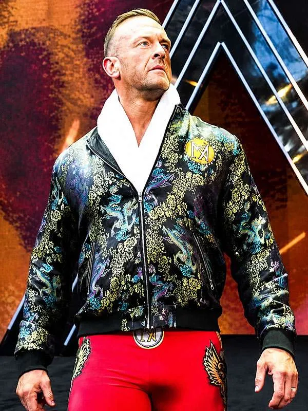 Shop WWE SummerSlam 2026 Nick Aldis Black Floral Bomber Jacket