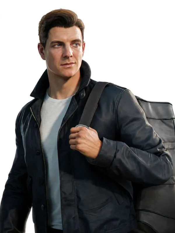 Shop Patrick Gibson 007 First Light 2026 James Bond Black Leather Jacket