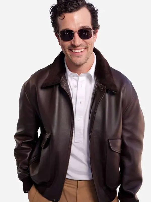 Dior PFW 2026 Paul Anthony Kelly Brown Fur Bomber Leather Jacket