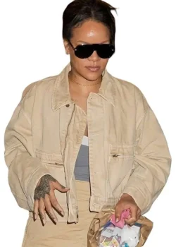 Rihanna NYC 2026 Cropped Tan Jacket