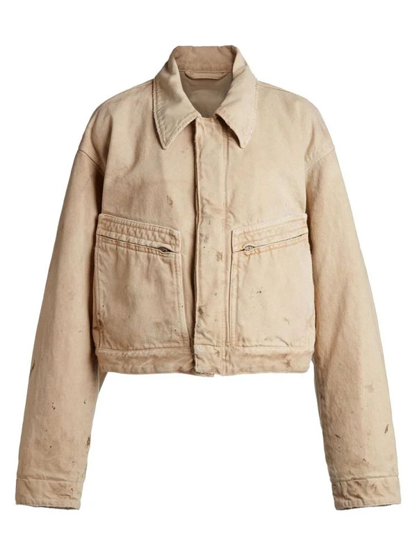 Rihanna NYC 2026 Cropped Tan Jacket