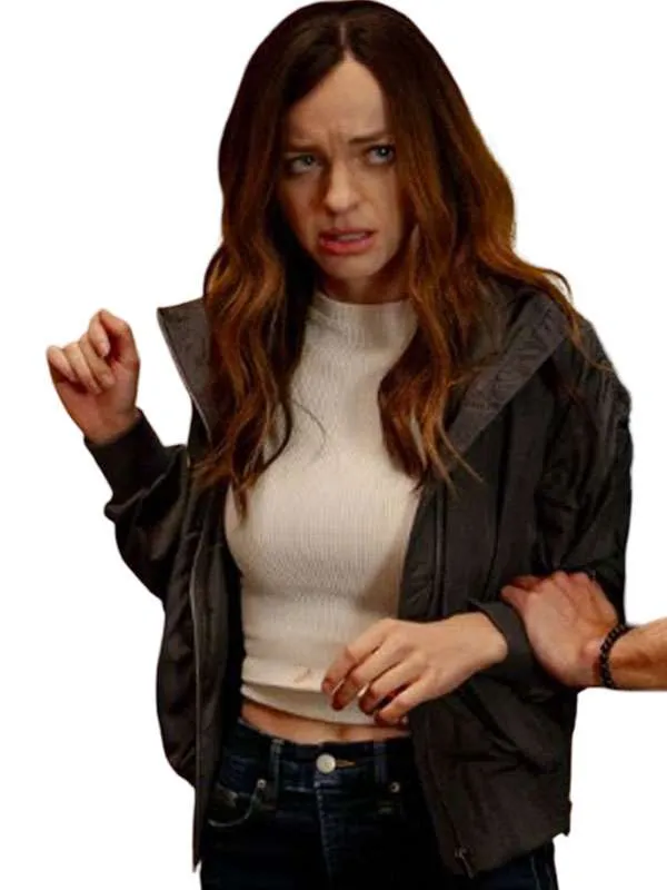 Olivia Rose Keegan Scary Movie 2026 Sara Grey Bomber Jacket