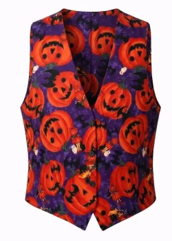Smiling Red Pumpkins Halloween Vest