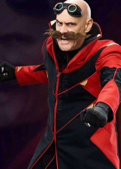 Sonic the Hedgehog 2 Jim Carrey Red and Black Jacket
