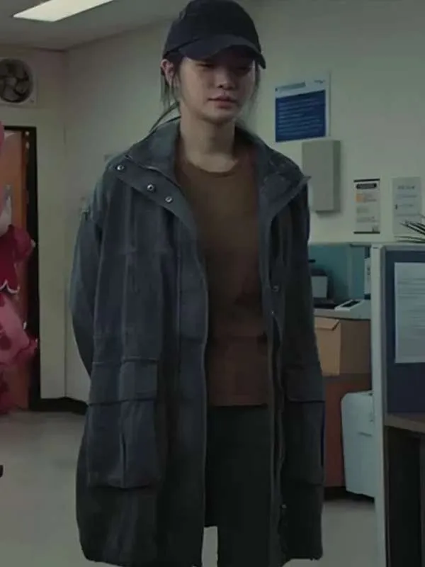 Park Gyuyoung Squid Game S02 No-eul Grey Cotton Long Jacket