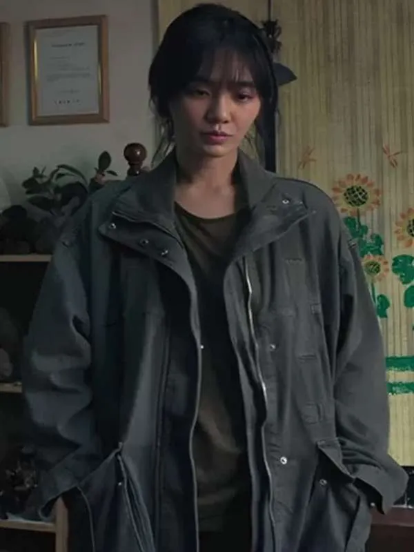 Shop Park Gyuyoung Squid Game S02 No-eul Grey Cotton Long Jacket