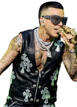 Stadio San Siro Sfera Ebbasta Leather Vest