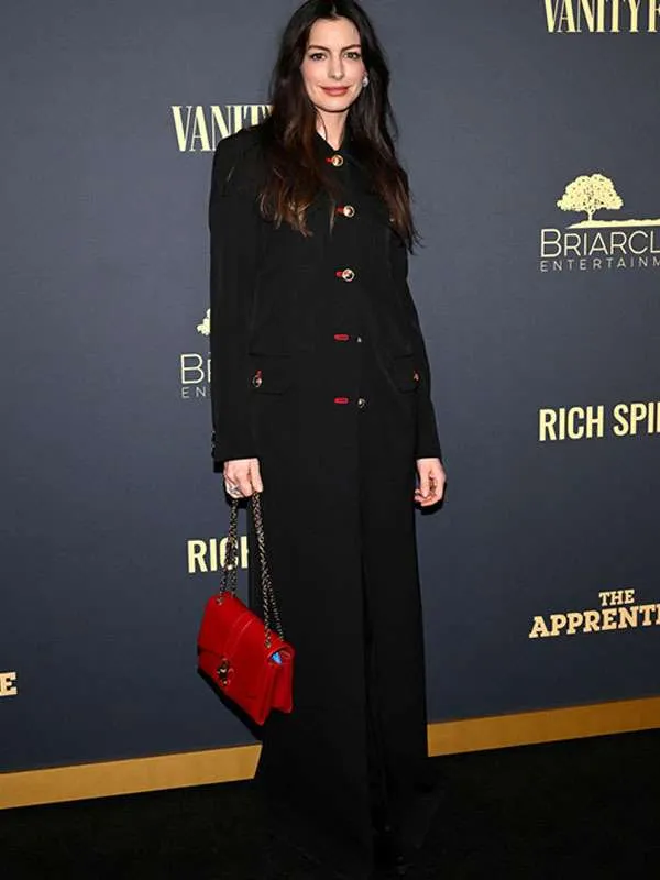 Anne Hathaway The Apprentice Black Long Coat