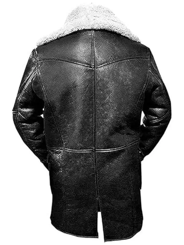 Bane Coat of Batman Dark Knight in Black Real Leather