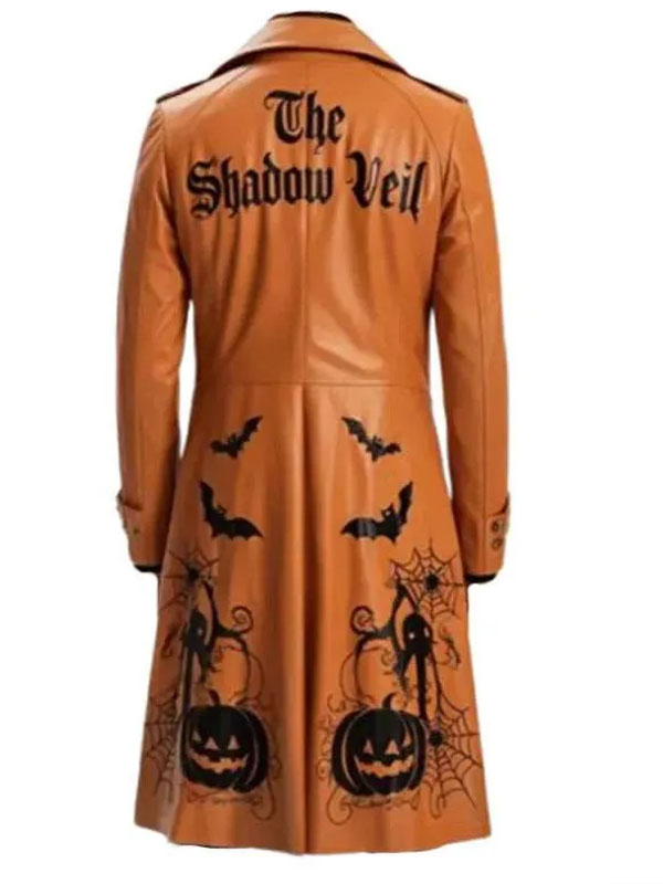 Shop Halloween Pumpkin The Shadow Veil Brown Leather Coat