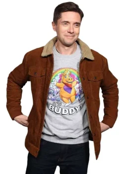 Topher Grace Buddy Premiere 2026 Brown Corduroy Jacket