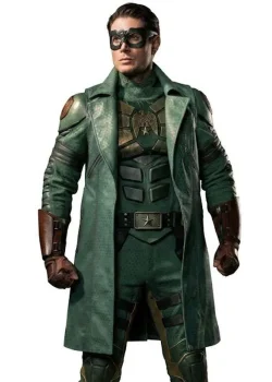 Vought Rising Soldier Boy Green Leather Vest