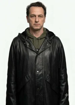 Widows Bay 2026 Matthew Rhys Leather Coat