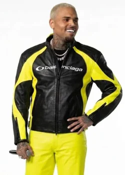 Chris Brown R&B Tour 2026 Balenciaga Leather Jacket