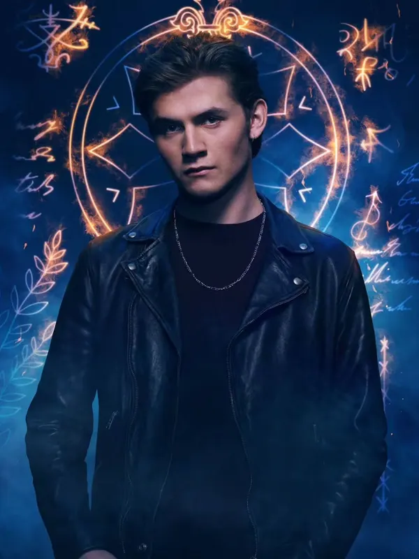 Louis Thresher TV Series Coven Academy 2026 Ollie Black Leather Jacket
