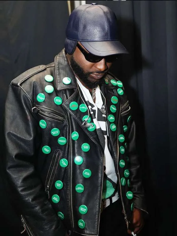 Bring Them Home Davido London Concert 2026 Black Leather Jacket