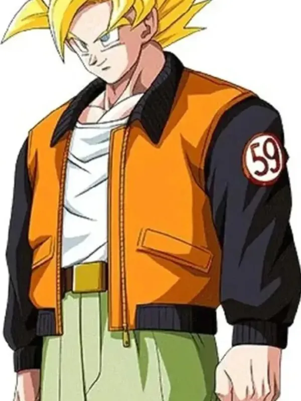 Goku 59 Dragon Ball Z Orange Bomber Leather Jacket